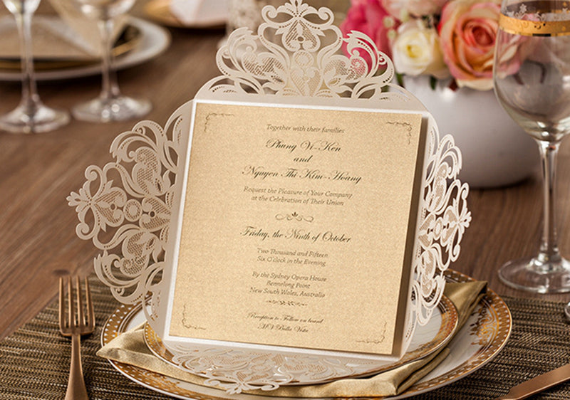 Personalized custom invitation, design type 7, featuring customizable text and decorative details