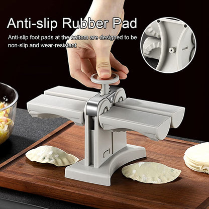 Double-head dumpling mould, manual dumpling press and noodle maker for kitchen use