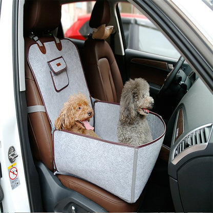 Retro dual-purpose pet car mat front seat cushion for dogs and cats, brown patterned design