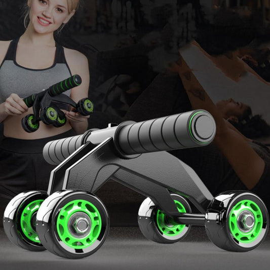 Four-wheeled abdominal roller for home exercise and abdominal muscle fitness equipment