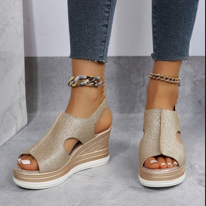 Summer Plus Size Roman Style Wedge Heeled Sandals