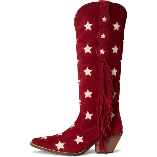 Women's multicolor western boots with pentagon tassels by My Store