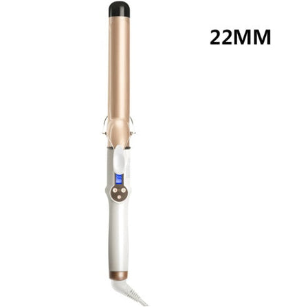 Hair curler LCD curling iron by My Store with cylindrical barrel and digital temperature display
