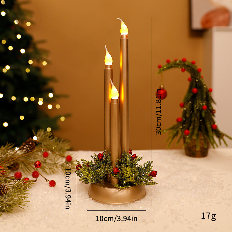 LED electronic candle Christmas decoration with glowing candlelight design