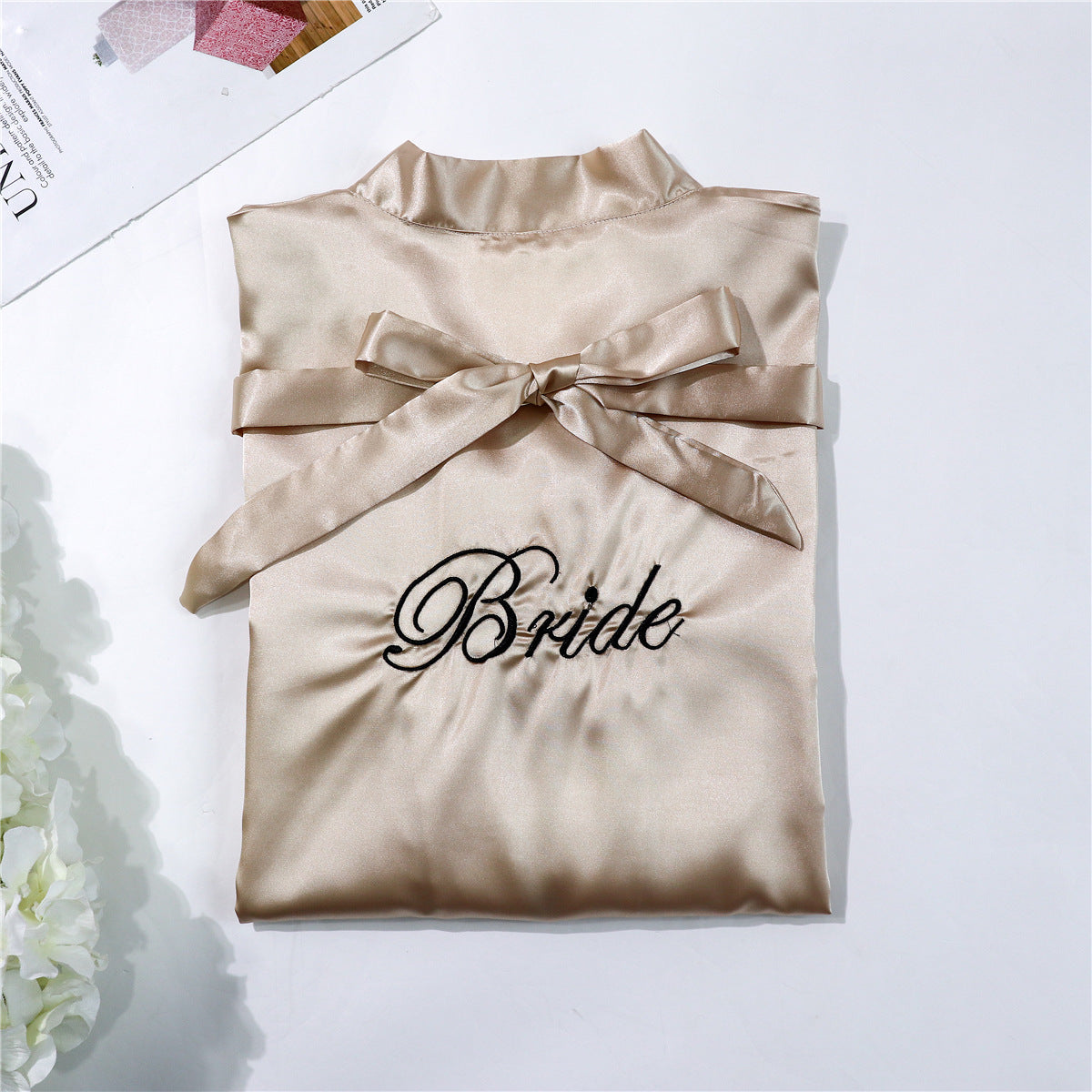 Bridal simulation silk nightgown by My Store in an elegant pajama-style design
