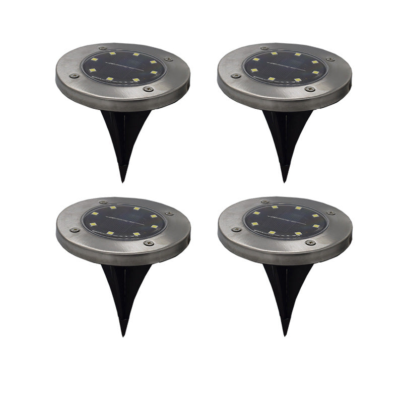 8LED waterproof solar powered garden lights with compact outdoor stake design