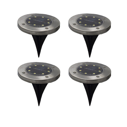 8LED waterproof solar powered garden lights with compact outdoor stake design