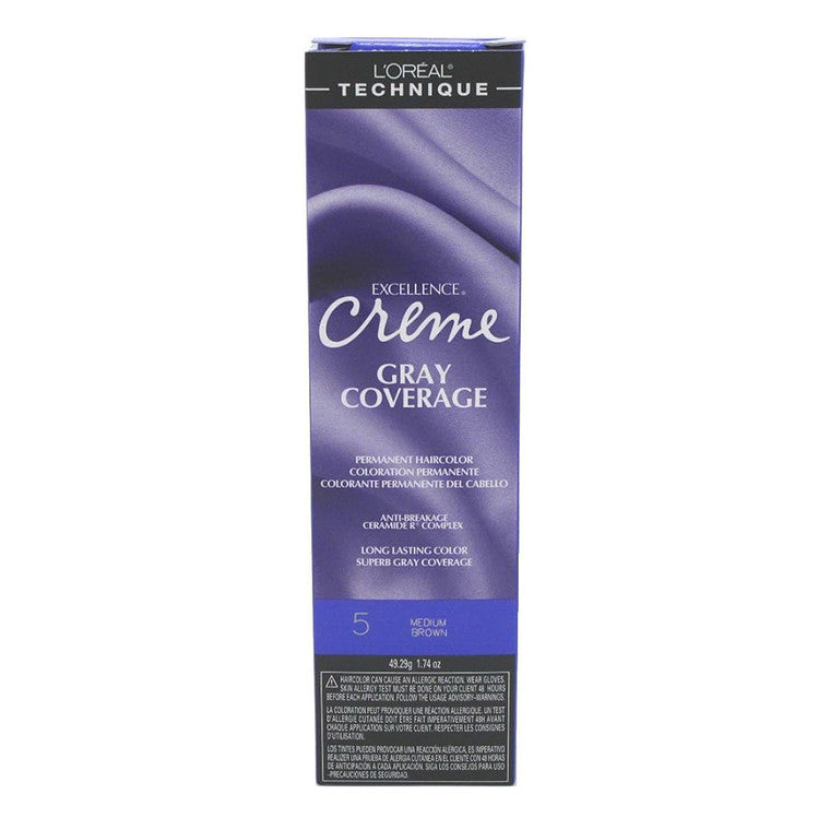 L'Oreal Excel Creme Color 5 Medium Brown 1.74 Oz