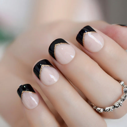 Metal false nails for women, metallic press-on nail tips with a sleek reflective finish