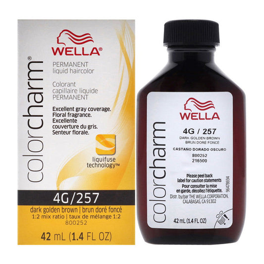Wella Color Charm Permanent Liquid Haircolor 4G/257 Dark Golden Brown 1.4 Oz