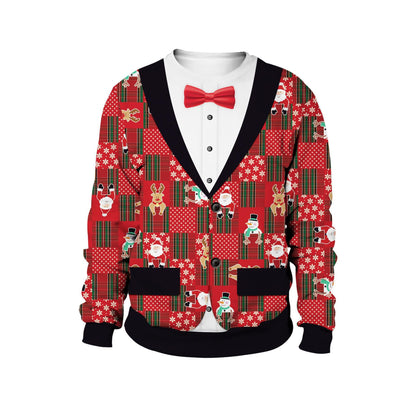 Christmas printed round neck sweater for men and women by My Store
