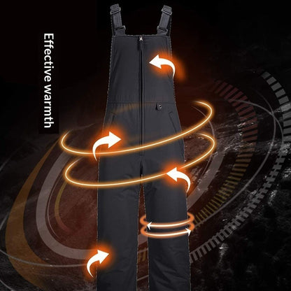 Outdoor ski overalls with waterproof windproof fabric and extra-thick insulation by My Store