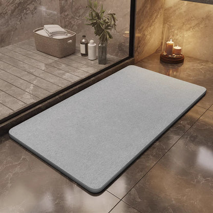 Water-absorbent non-slip quick-drying entryway doormat with textured surface and neutral design