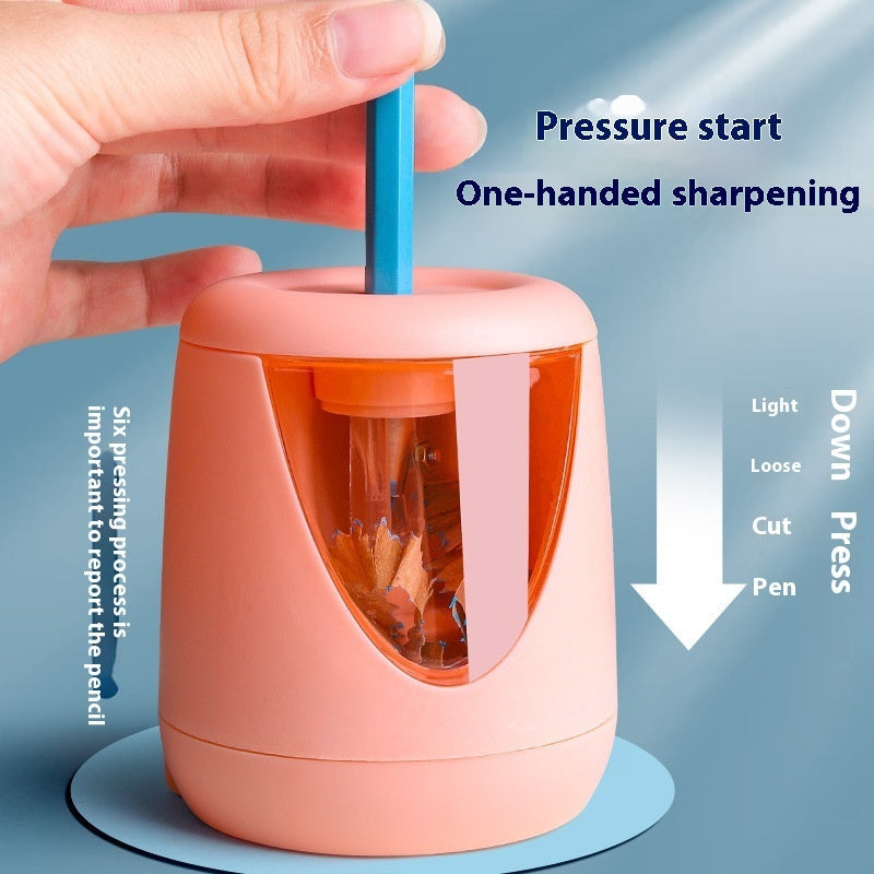 Cute portable electric pencil sharpener for children, automatic roll sharpener with compact design