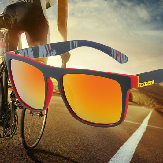 Outdoor cycling sports polarized sunglasses with wraparound lenses and durable frame