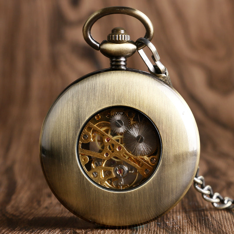 Manual mechanical pocket watch with classic round case and visible dial, My Store brand