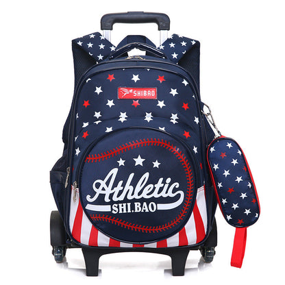 Waterproof children's three-wheeled trolley school bag by My Store