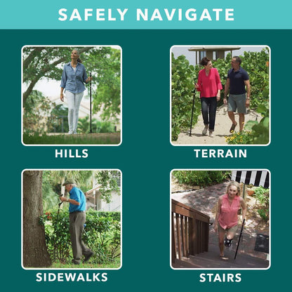 Collapsible posture walking cane with ergonomic handle and adjustable design by My Store