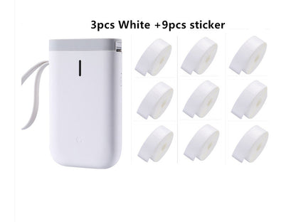 Small portable handheld printer by My Store, compact white design with paper slot