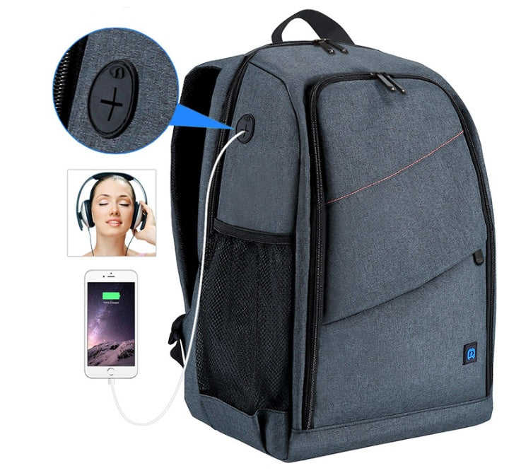 Waterproof camera backpack with padded compartments for camera and lenses