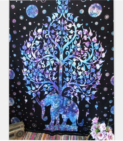 Stamp Bohemia Beach Blanket Mural tapestry with colorful bohemian design and beach-inspired pattern