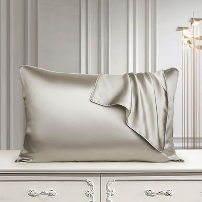 Pure silk pillowcase in natural silk fabric, smooth white bedding accessory from My Store