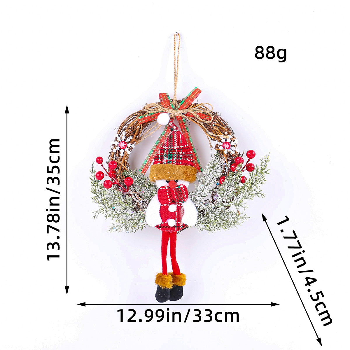 Christmas wreath decoration with festive greenery and ornaments by My Store