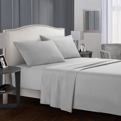 Four-piece bed sheet set by My Store with matching fitted sheet, flat sheet, and pillowcases