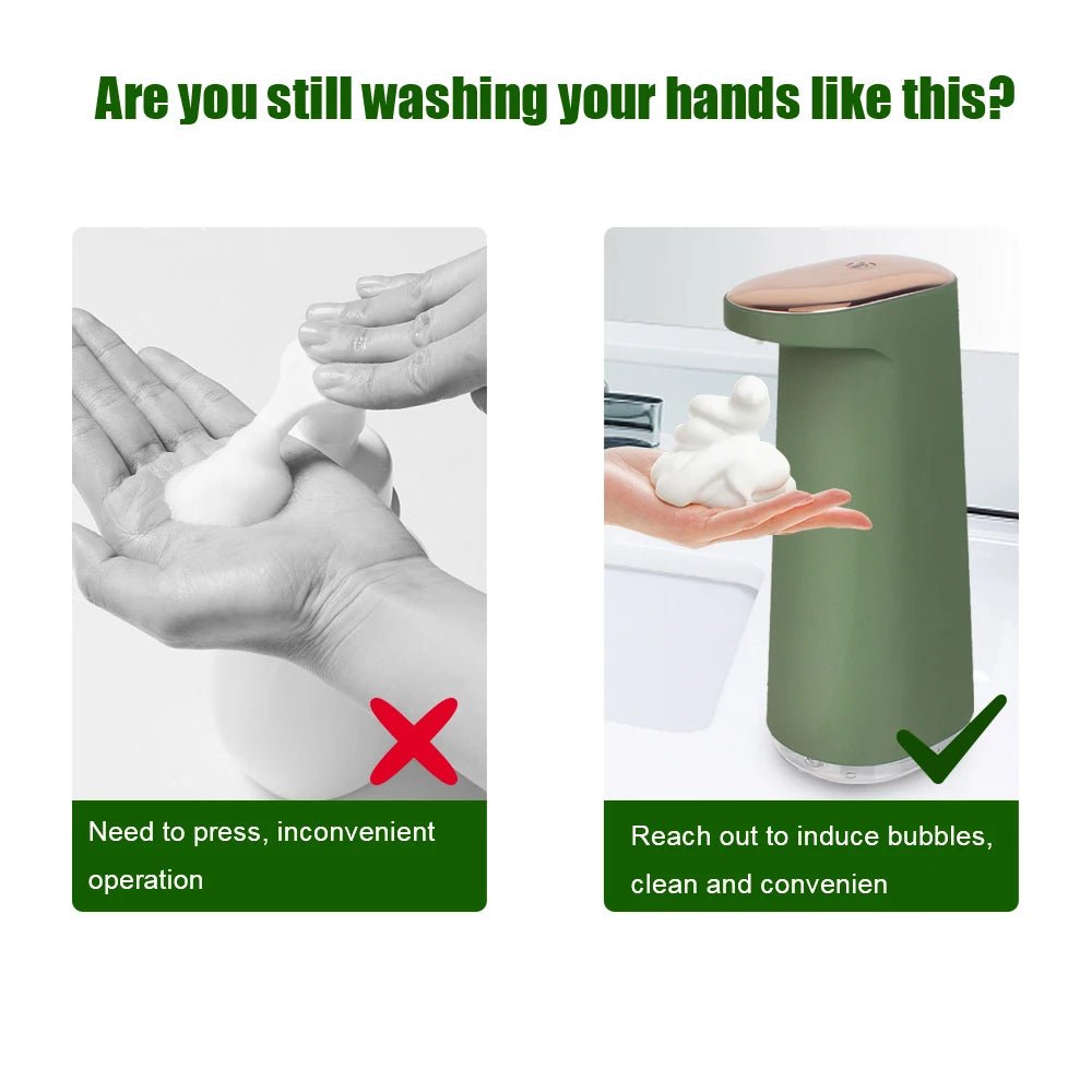 450ML Foam Liquid Soap Dispenser Hand Free USB Rechargeable Portable Touchless Automatic Foaming For Bathroom Kitchen - BACKUPMYFILESNOW