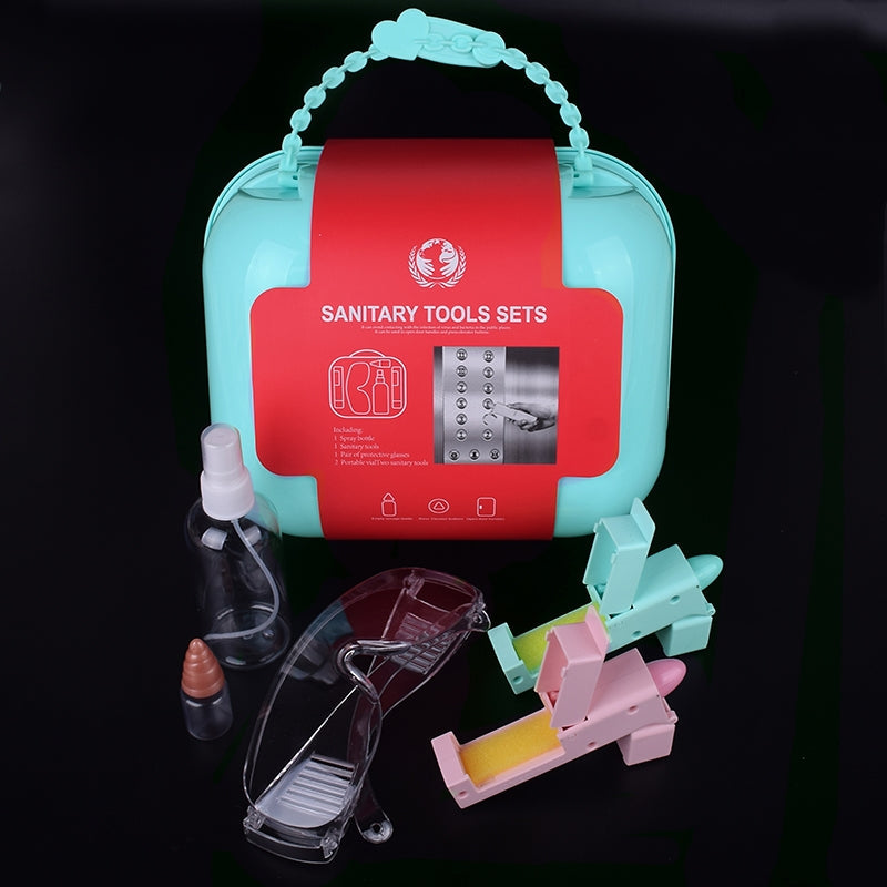 Five portable anti-epidemic door disinfection tools set, compact reusable contactless door openers