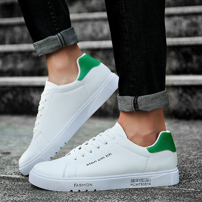 Men's lace-up low-top running sneakers in breathable white mesh by My Store