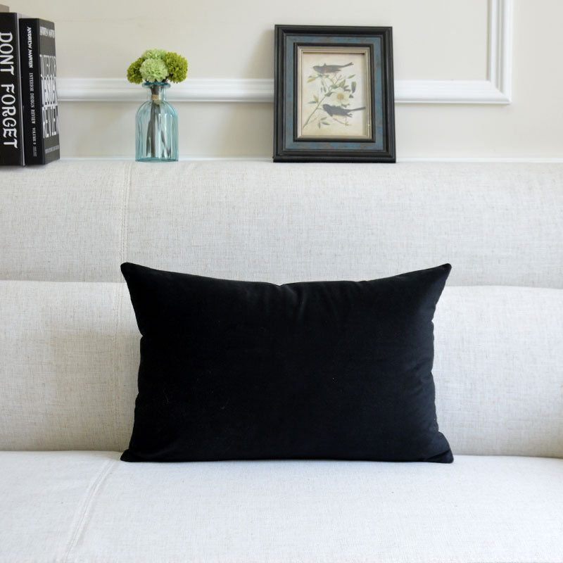 Velvet throw pillow for sofa in a soft, textured design