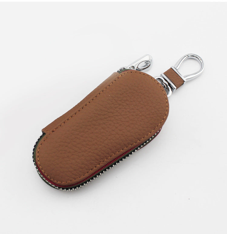 Car universal key case in black protective cover, front view