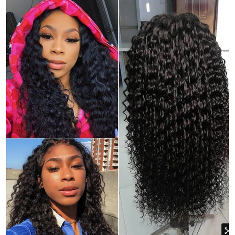 Wave high temperature silk African wig in a natural wavy style, shown from the front