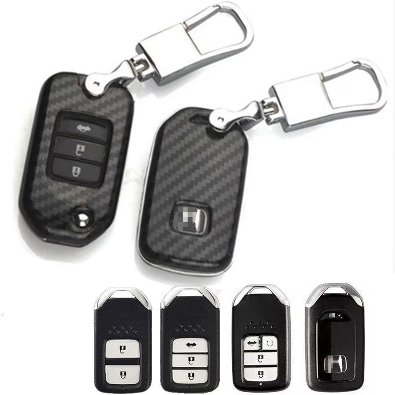 Carbon fiber car key cover shell with buckle detail