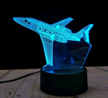 3D owl LED night light table lamp with color-changing touch control