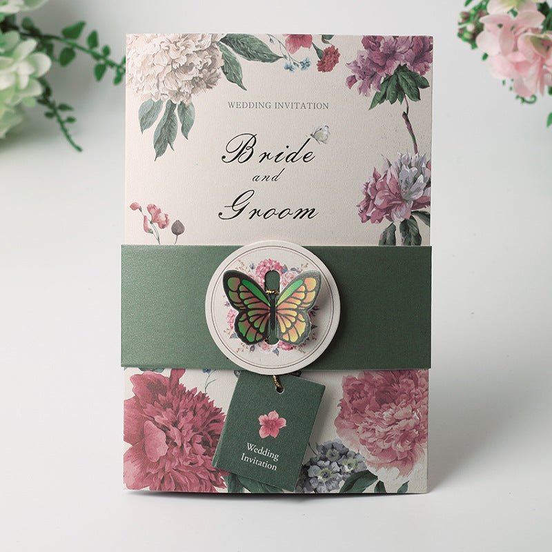 Creative wedding invitation card with elegant decorative design by My Store