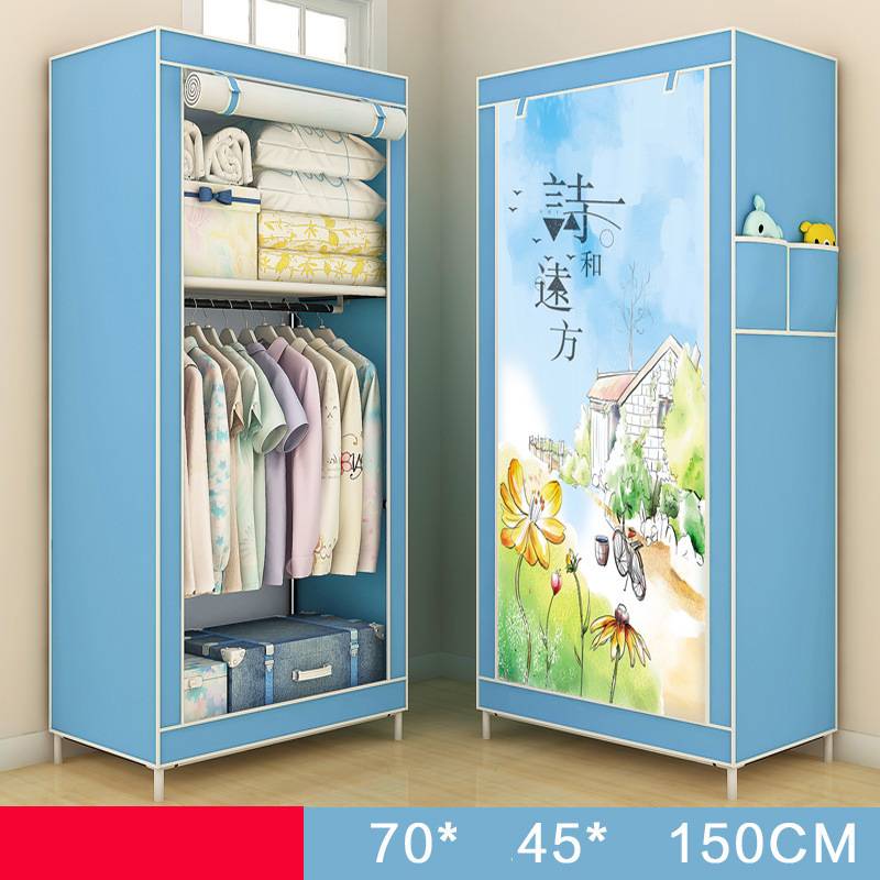 Single dormitory dust-closed wardrobe with enclosed storage design