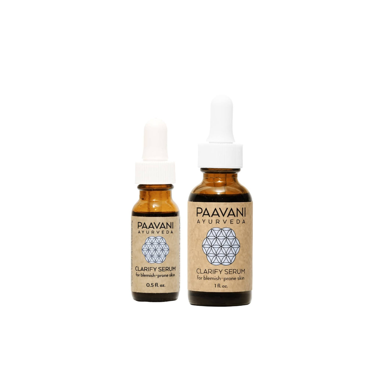 Clarify Serum by Paavani Ayurveda Skincare and Wellness, an Ayurvedic face oil for blemish-prone skin, in a simple bottle.