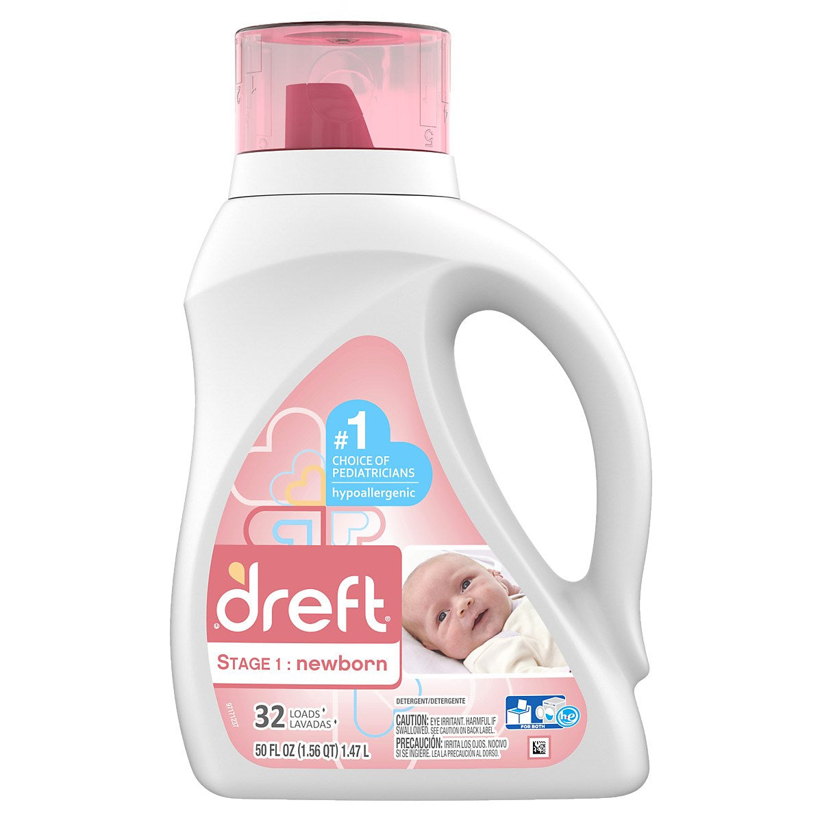 Dreft Stage 1: Newborn Baby Liquid Laundry Detergent, 32 Loads 50 Fl Oz