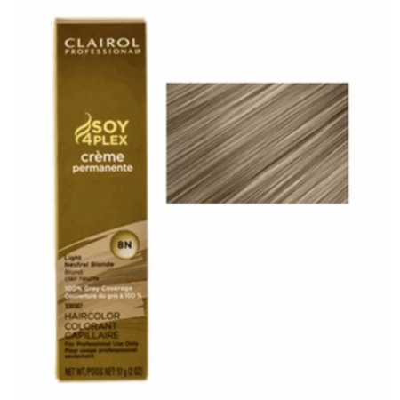 Clairol Crème Perm Cl Premium Cr 8N Light Neutral Blonde hair color bottle for hair dyeing and coloring.