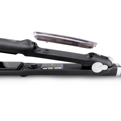 Steam hair straightener spray clamp by My Store, black styling tool with clamp and steam spray function