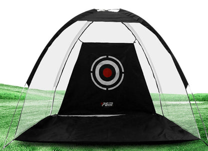 Golf practice net tent and hitting cage with mesh enclosure for outdoor garden grassland training