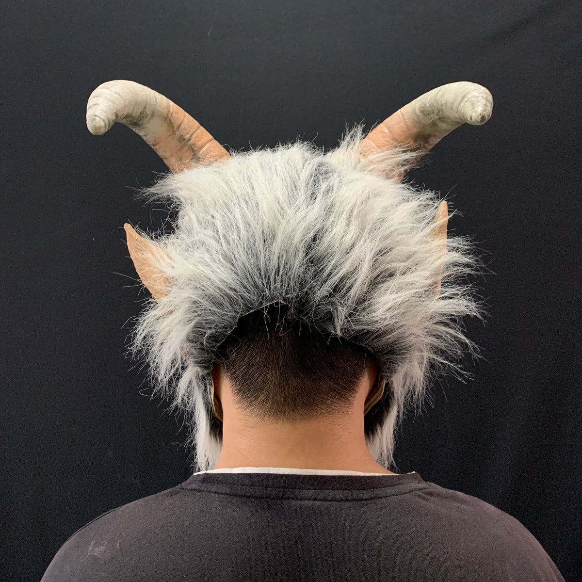 Lucifer mask with realistic human face design, front view