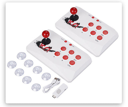 HD wireless double joystick fighting arcade game console with two joysticks and dual-player controls