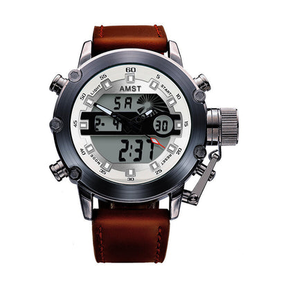 Men's multi-functional casual sports waterproof electronic watch with digital display and durable design
