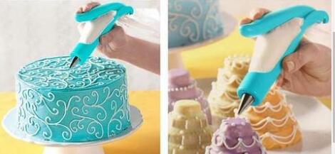DIY cake decorating pen tool for precise icing and frosting details, white handheld pastry applicator