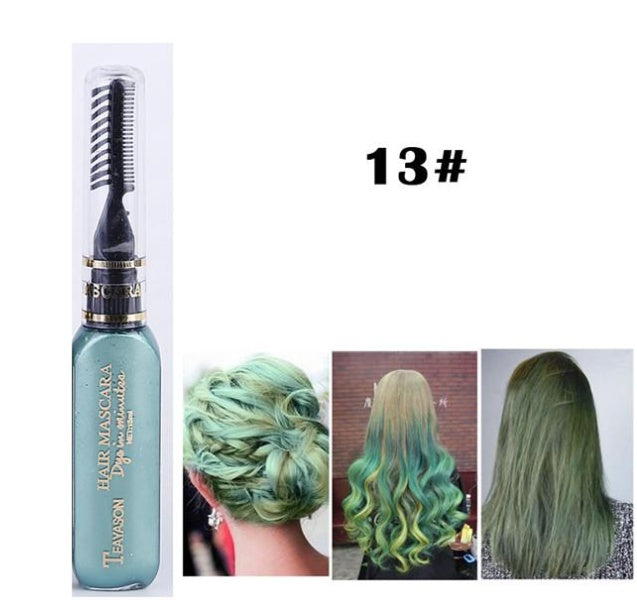 Temporary hair dye mascara wand for applying vibrant color to hair strands, My Store brand