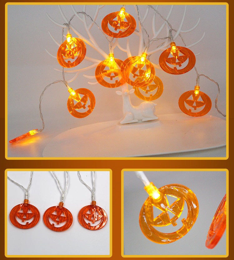 Halloween pumpkin LED string lights lantern decoration with glowing pumpkin-shaped lights