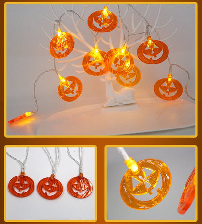 Halloween pumpkin LED string lights lantern decoration with glowing pumpkin-shaped lights